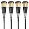 Newhouse Lighting Solar LED Island Torches w/Flickering Flame, Dusk to Dawn, Black, PK 4 FLTORCH4-B - alternate 1